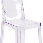 Transparent Crystal Oval Back Chair, Single Seat