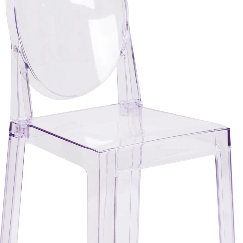 Transparent Crystal Oval Back Chair, Single Seat