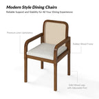 Black / Acorn Rattan Back Dining Chair with Removable Cushion, Set of 2