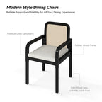 Black / Acorn Rattan Back Dining Chair with Removable Cushion, Set of 2