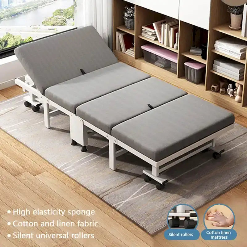 Gray Memory Foam Rollaway Folding Bed – Single, Fits 1 Person