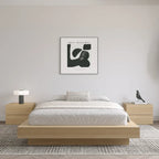 Natural Blonde Oak / Brown Oak Platform Bed Frame – 1 Person