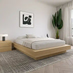 Natural Blonde Oak / Brown Oak Platform Bed Frame – 1 Person