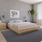 Natural Blonde Oak / Brown Oak Platform Bed Frame – 1 Person