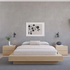Natural Blonde Oak / Brown Oak Platform Bed Frame – 1 Person