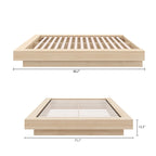 Natural Blonde Oak / Brown Oak Platform Bed Frame – 1 Person