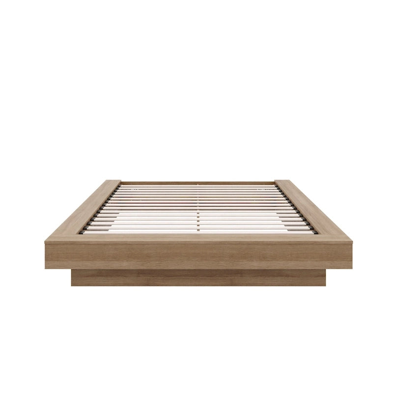 Natural Blonde Oak / Brown Oak Platform Bed Frame – 1 Person