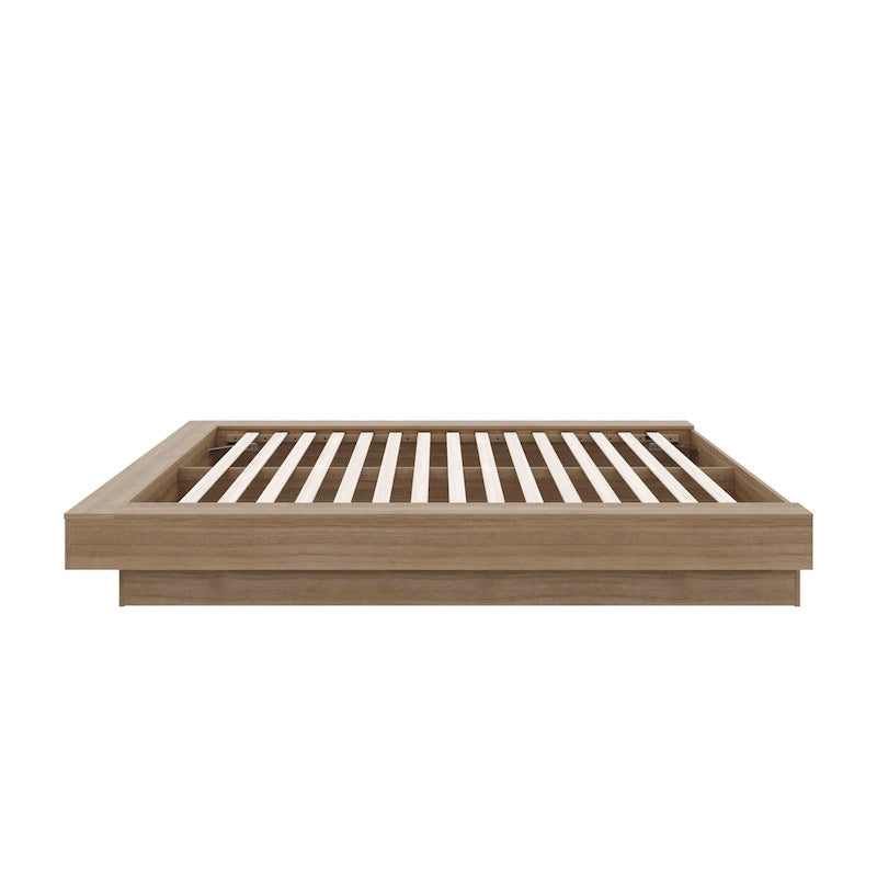 Natural Blonde Oak / Brown Oak Platform Bed Frame – 1 Person