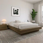 Natural Blonde Oak / Brown Oak Platform Bed Frame – 1 Person