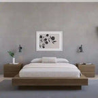 Natural Blonde Oak / Brown Oak Platform Bed Frame – 1 Person