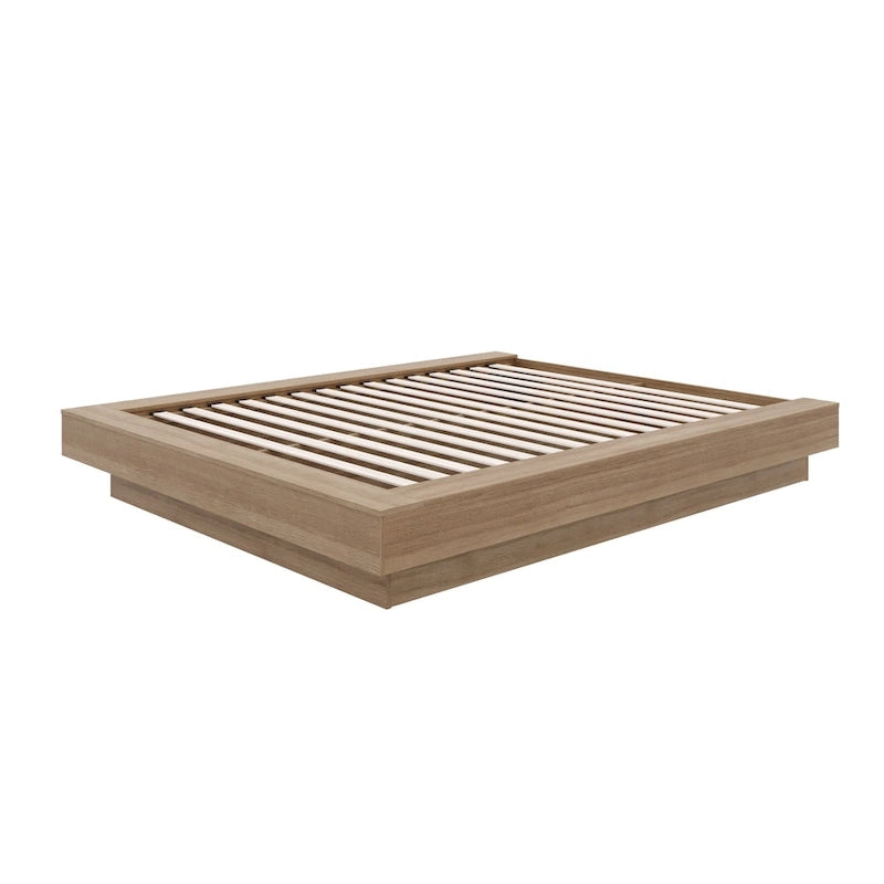 Natural Blonde Oak / Brown Oak Platform Bed Frame – 1 Person