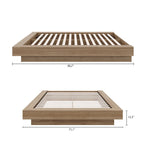 Natural Blonde Oak / Brown Oak Platform Bed Frame – 1 Person