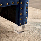 Velvet Tufted Rolled Arm Bench with Acrylic Legs – Multi-Seat, 10 Colors