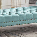 Velvet Tufted Rolled Arm Bench with Acrylic Legs – Multi-Seat, 10 Colors