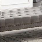 Velvet Tufted Rolled Arm Bench with Acrylic Legs – Multi-Seat, 10 Colors