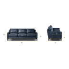 Full-Grain Italian Leather Sofa – Madagascar Cocoa / Cognac Tan / Chocolate Brown / Nightfall Blue, 3-Seater