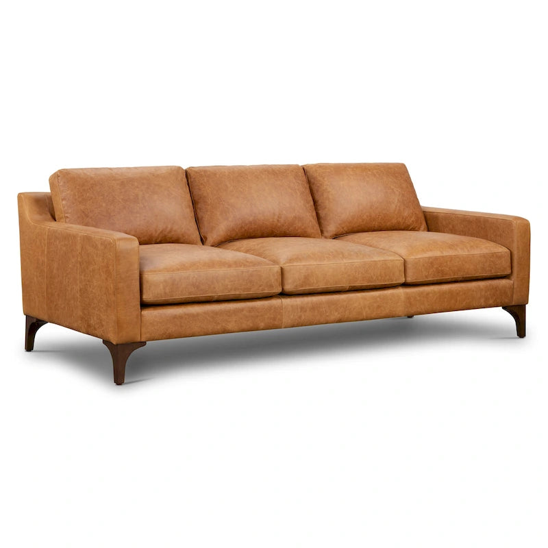 Full-Grain Italian Leather Sofa – Madagascar Cocoa / Cognac Tan / Chocolate Brown / Nightfall Blue, 3-Seater