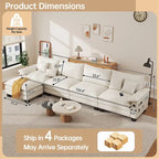 Blue / White / Grey / Black / Cream / Green L-Shaped Modular Sectional Sofa with Ottoman, Sleeper, 5-Seat