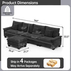 Blue / White / Grey / Black / Cream / Green L-Shaped Modular Sectional Sofa with Ottoman, Sleeper, 5-Seat