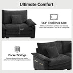 Blue / White / Grey / Black / Cream / Green L-Shaped Modular Sectional Sofa with Ottoman, Sleeper, 5-Seat