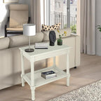 Teal / Black / Cream / Cherry / Vintage Grey / Winter Melody Wood Side Table with Rattan Shelf, 1-Person