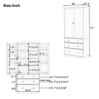White / Cream Freestanding Kitchen Pantry Cabinet, Single, 3 Adjustable Shelves & 3 Drawers