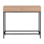 Oak / Walnut Mid-Century Console Table with 2 Drawers