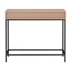 Oak / Walnut Mid-Century Console Table with 2 Drawers