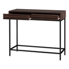 Oak / Walnut Mid-Century Console Table with 2 Drawers