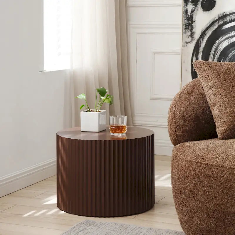 Round Nesting Side Tables, Multi-Color, MDF, Set of 2