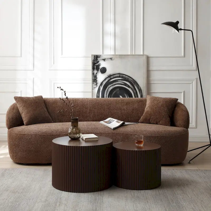 Round Nesting Side Tables, Multi-Color, MDF, Set of 2