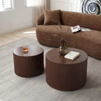 Round Nesting Side Tables, Multi-Color, MDF, Set of 2