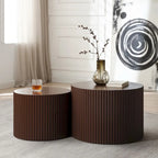 Round Nesting Side Tables, Multi-Color, MDF, Set of 2
