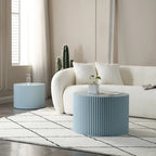 Round Nesting Side Tables, Multi-Color, MDF, Set of 2