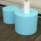 Round Nesting Side Tables, Multi-Color, MDF, Set of 2