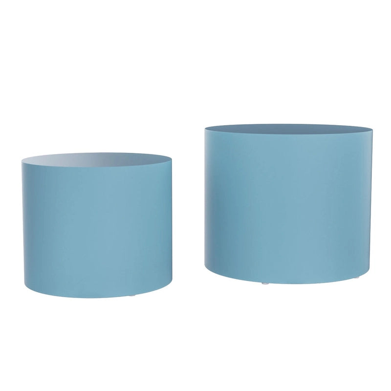 Round Nesting Side Tables, Multi-Color, MDF, Set of 2