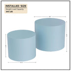 Round Nesting Side Tables, Multi-Color, MDF, Set of 2