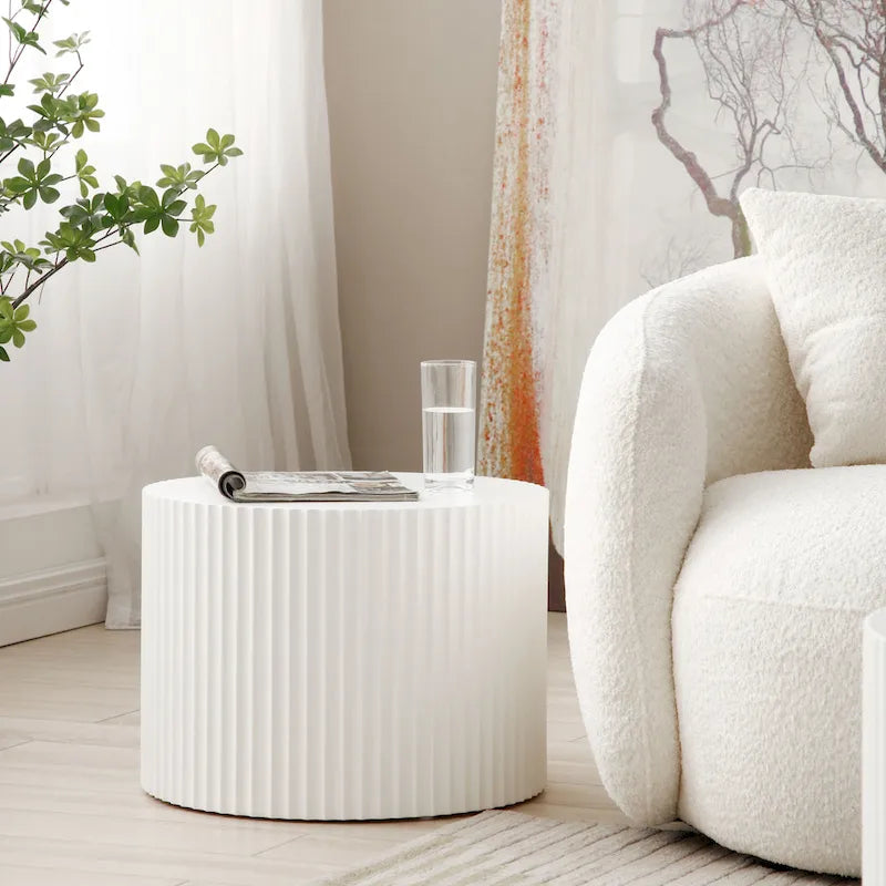 Round Nesting Side Tables, Multi-Color, MDF, Set of 2