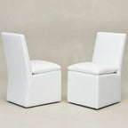 Performance Fabric Dining Side Chair with Casters, Mocha/Indigo/Light Grey/Ivory/Black/White, Set of 2