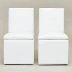 Performance Fabric Dining Side Chair with Casters, Mocha/Indigo/Light Grey/Ivory/Black/White, Set of 2