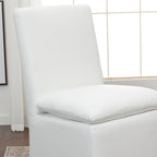 Performance Fabric Dining Side Chair with Casters, Mocha/Indigo/Light Grey/Ivory/Black/White, Set of 2