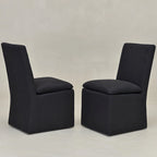 Performance Fabric Dining Side Chair with Casters, Mocha/Indigo/Light Grey/Ivory/Black/White, Set of 2