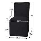 Performance Fabric Dining Side Chair with Casters, Mocha/Indigo/Light Grey/Ivory/Black/White, Set of 2