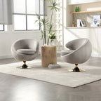 Velvet 360° Swivel Barrel Accent Chair with Ottoman – Navy Blue / Olive Green / Beige / Grey / Rose Red, Single