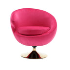 Velvet 360° Swivel Barrel Accent Chair with Ottoman – Navy Blue / Olive Green / Beige / Grey / Rose Red, Single