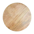 Brown Round Mango Wood Side Table, Stacked Ball Pedestal, 1-Person