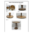 Brown Round Mango Wood Side Table, Stacked Ball Pedestal, 1-Person