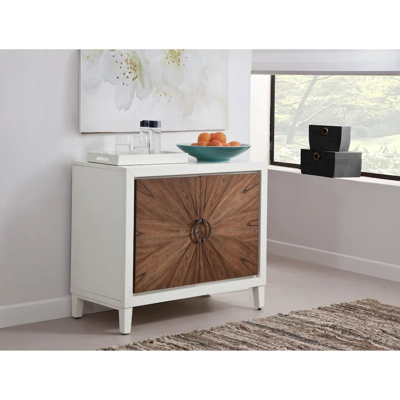 Brown & White / Brown & Black 2-Door Wood Accent Chest