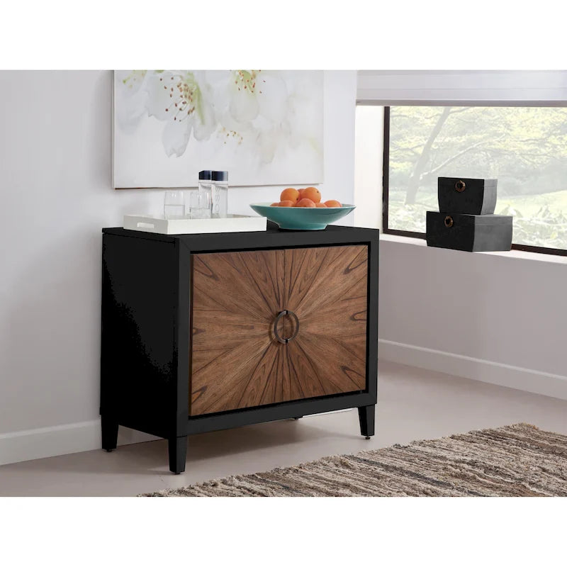 Brown & White / Brown & Black 2-Door Wood Accent Chest