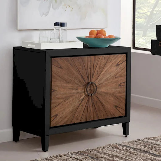 Brown & White / Brown & Black 2-Door Wood Accent Chest